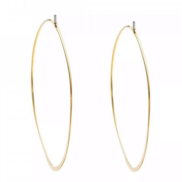 NWT MICHAEL KORS Gold Whisper Large Hoop Earrings - Picture 3 of 4
